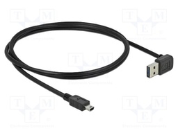 Cable; USB 2.0; gold-plated; 1m; black; 24AWG,28AWG; 480Mbps