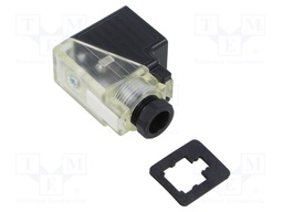 Connector: valve connector; plug; form B; 10mm; female; PIN: 3; 24V