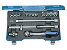 Wrench-set; 12-angles,rattle,socket bits,socket spanner; 3/8"