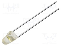 LED; white cold; 3mm; 14400mcd; 15°; Front: flat; 2.9VDC; bullet