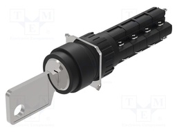 Switch: rotary with key; 16mm; Stabl.pos: 2; NC x4 + NO x4; Pos: 2