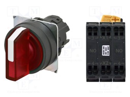 Switch: rotary; 22mm; LED; Pos: 3