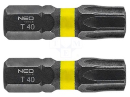 Kit: screwdriver bits; Torx®; 25mm; TX40; impact; 2pcs.