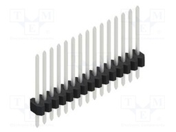 Connector: pin strips; pin header; male; PIN: 15; 1.27mm; THT; 1x15