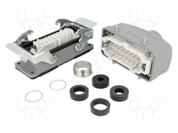 Connector: HDC; male + female; S-E; PIN: 16; 16+PE; size 16B; metal