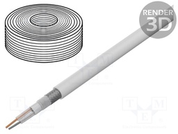 Wire: microphone cable; 2x0,35mm2; white; OFC; PVC; -15÷70°C; 100m