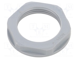 Nut; M25; polyamide; 32mm; grey; Thread: metric; Pitch: 1.5; Entrelec
