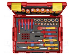 Kit: pliers, insulation screwdrivers; insulated; insulated; case