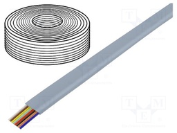 Wire: telecommunication cable; stranded; 8x28AWG; silver; 100m
