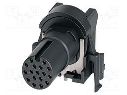 Connector: M12; contact insert; PIN: 17; 30V; angled; IP67; THT; 1.5A