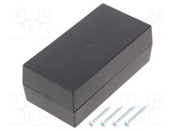 Enclosure: multipurpose; X: 55mm; Y: 106mm; Z: 40mm; ABS; black
