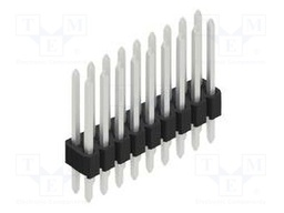 Connector: pin strips; pin header; male; PIN: 18; 1.27mm; THT; 2x9