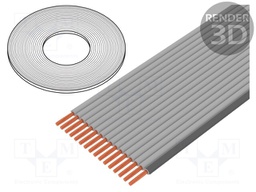 Wire: ribbon; 0.635mm; stranded; Cu; 14x30AWG; unshielded; TPE; grey