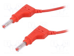 Test lead; silicone; 1m; red; 32A; Type: with sliding cover