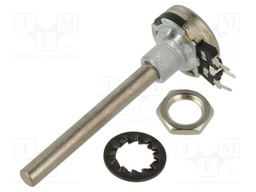 Potentiometer: shaft; single turn; 500kΩ; 200mW; THT; 6mm; metal