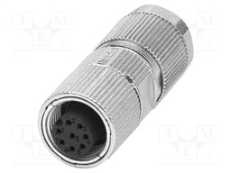 Connector: M12; plug; PIN: 8; 30V; straight; IP65; crimped; A code; 2A