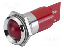 Indicator: LED; prominent; red; 24VDC; Ø22.3mm; ØLED: 15mm; 160mcd