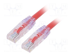 Patch cord; TX6A™ 10Gig,U/UTP; 6a; solid; Cu; PVC; red; Len: 1m