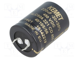 Capacitor: electrolytic; 220uF; 450VDC; ESR: 585mΩ; SNAP-IN; ±20%