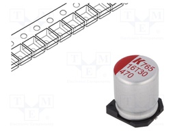 Polymer Aluminium Electrolytic Capacitor, 470 µF, 16 V, Radial Can - SMD, A765 Series, 0.016 ohm