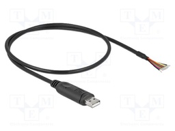 Cable; USB 2.0; wires,USB A plug; gold-plated; 0.5m; black; Cu