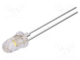 LED; white warm; 5mm; 120000mcd; 8°; Front: convex; 3.2÷3.6VDC