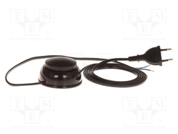 Cable; 2x0.5mm2; CEE 7/16 (C) plug,wires; PVC; 1.9m; black; 2.5A