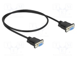 Cable; D-Sub 9pin socket,both sides; PVC; Len: 500mm; black