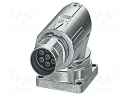 Connector: M17; socket; M17 PRO; PIN: 7; 630V; 14A; IP67; 6+PE; angled