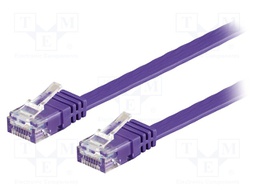 Patch cord; U/UTP; 6; stranded; Cu; PVC; violet; Len: 15m; 32AWG