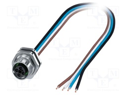 Connector: M12; socket; PIN: 4; female; 63V; straight; IP65; cables