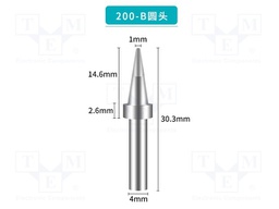 Tip; conical; 1mm; for soldering station; BK3500