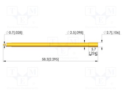 Test probe socket; gold-plated; Flange height: 5.7mm