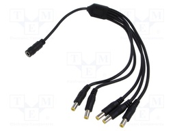 Cable; DC 5,5/2,1 socket,DC 5,5/2,1 plug x5; straight; 0.5mm2