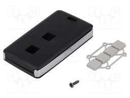 Enclosure: for remote controller; X: 39mm; Y: 71mm; Z: 11mm; black