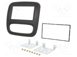 Radio mounting frame; Fiat,Nissan,Opel,Renault; 2 DIN; black