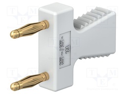 Connector: 2mm banana; stackable safety shunt; 10A; white; 30.4mm