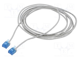 Patch cord; U/UTP; 6a; stranded; Cu; LSZH; grey; 1m; 32AWG; -20÷75°C