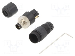Connector: M8; male; PIN: 3; straight; for cable; plug; 3A; 60V; IP65