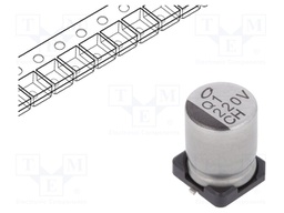 Capacitor: electrolytic; SMD; 220uF; 35VDC; Ø8x10mm; ±20%; 2000h