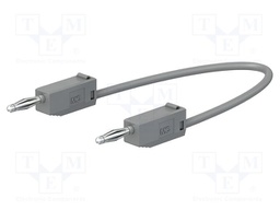 Test lead; 60VDC; 30VAC; 10A; banana plug 2mm,both sides; grey