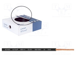 Wire; BiTOne; stranded; Cu; 0.5mm2; black; PVC; 300/500V; 100m