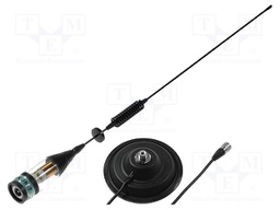 Antenna; CB; 0.66m; 3dBi; 600W; magnet; Len: 5m; UHF; Base dia: 145mm