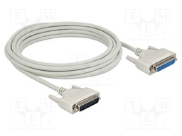 Cable; D-Sub 25pin socket,D-Sub 25pin plug; Len: 5m; beige