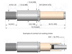 Test needle; Spring compression: 4mm; 5.5mm; 100A; CuBe; Ø: 10mm
