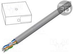 Wire; U/UTP; 5e; stranded; CCA; 4x2x24AWG; PVC; grey; 100m