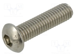 Screw; M8x30; Head: button; hex key; HEX 5mm; A2 stainless steel