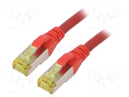 Patch cord; S/FTP; 6a; stranded; Cu; LSZH; red; 1m; 26AWG
