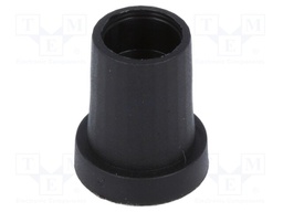 Knob; conical; thermoplastic; Shaft d: 6mm; Ø14x18mm; black
