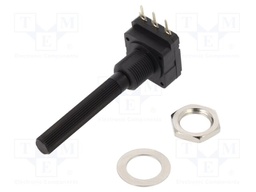 Potentiometer: shaft; single turn; 50kΩ; 100mW; THT; 6mm; plastic